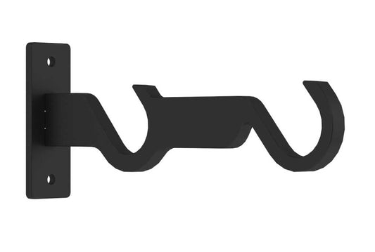25mm Arc Soft Black Double Side Bracket - single