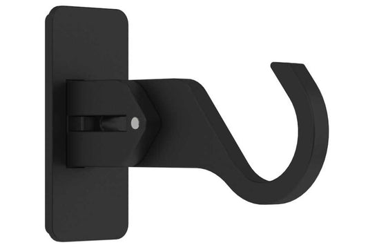 25mm Arc Soft Black Extendable End Bracket - single