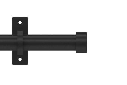 25mm Arc Soft Black Stud Eyelet Curtain Pole 150cm