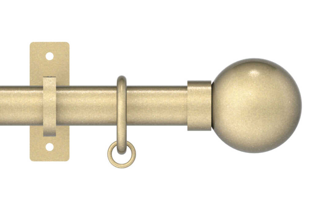 25mm Arc Soft Brass Ball Curtain Pole 250cm