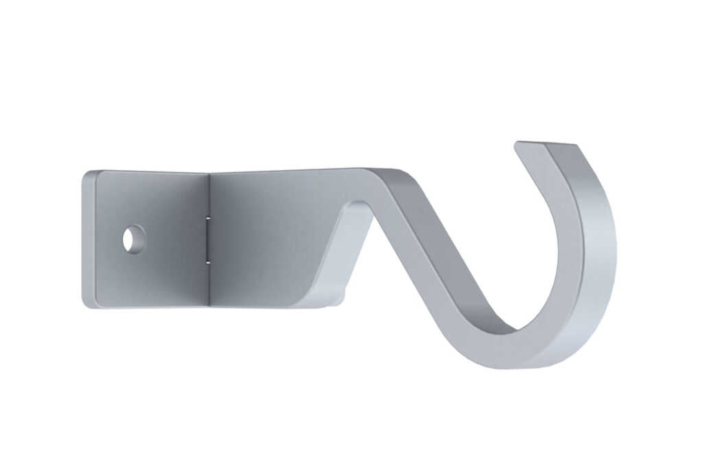 25mm Arc Soft Silver Mid/Ceiling Bracket - single