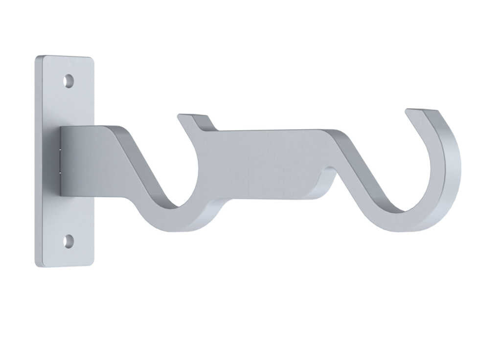25mm Arc Soft Silver Double Side Bracket - single