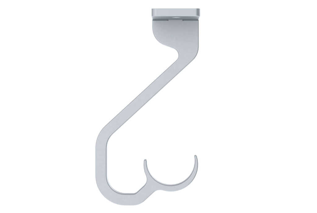 25mm Arc Soft Silver Ceiling Passing Bracket - single