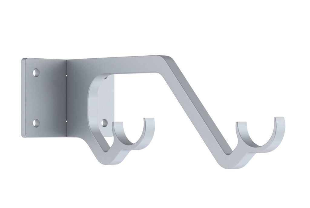 25mm Arc Warm Grey Double Passing Bracket - single