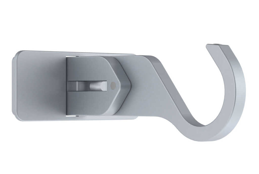 25mm Arc Soft Silver Extendable Mid/Ceiling Bracket - single