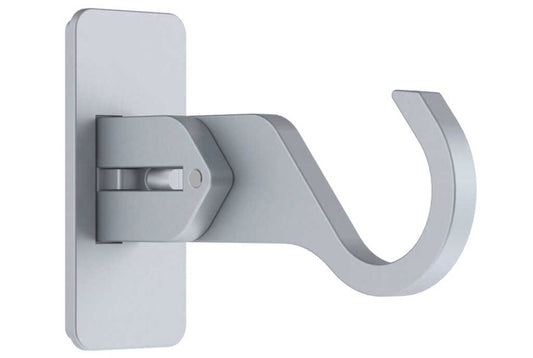 25mm Arc Soft Silver Extendable End Bracket - single
