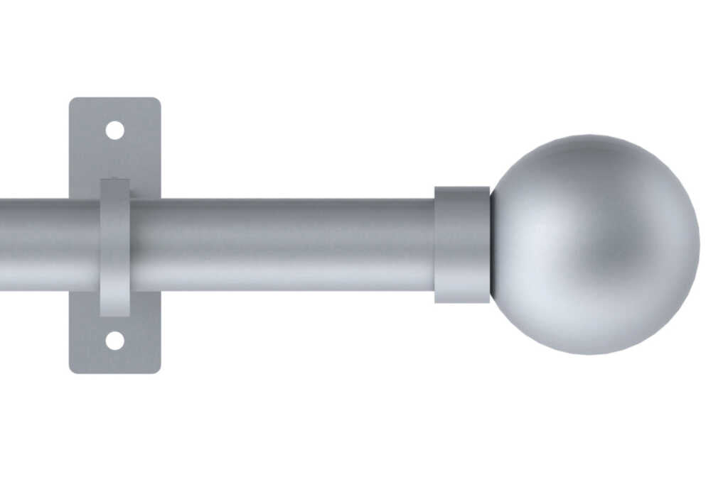 25mm Arc Warm Grey Ball Eyelet Curtain Pole 200cm