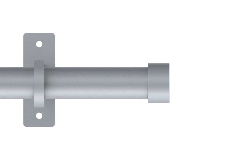 25mm Arc Soft Silver Stud Eyelet Curtain Pole 200cm