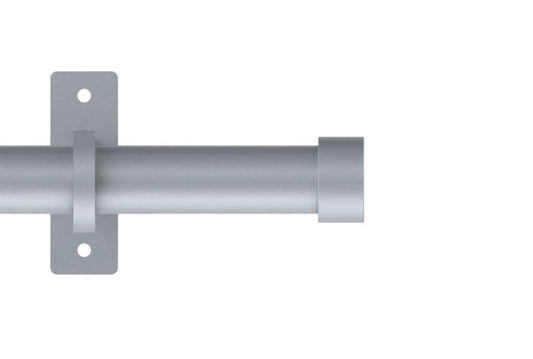 25mm Arc Soft Silver Stud Eyelet Curtain Pole 400cm