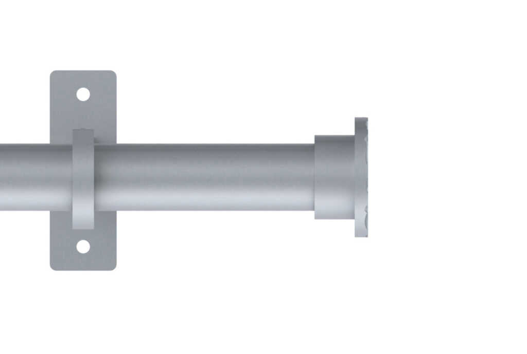 25mm Arc Soft Silver Hammered Disc Eyelet Curtain Pole 300cm