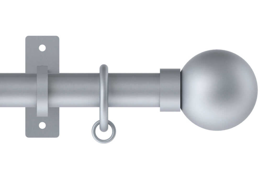 25mm Arc Soft Silver Ball Curtain Pole 600cm