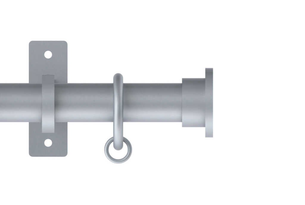 25mm Arc Soft Silver Disc Curtain Pole 250cm