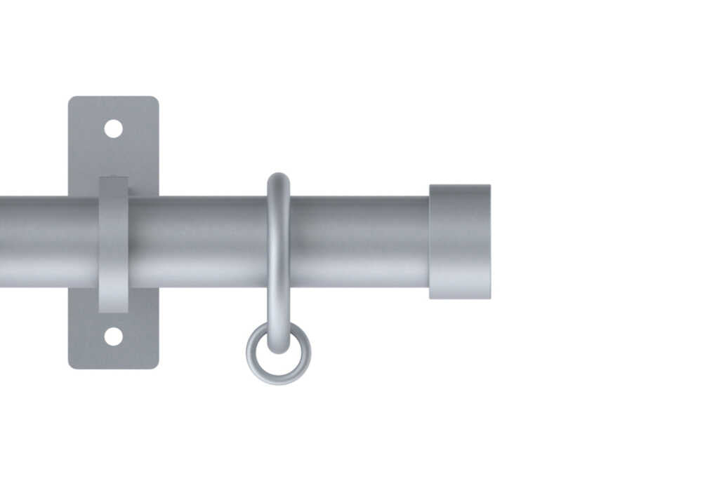 25mm Arc Soft Silver Stud Curtain Pole 600cm