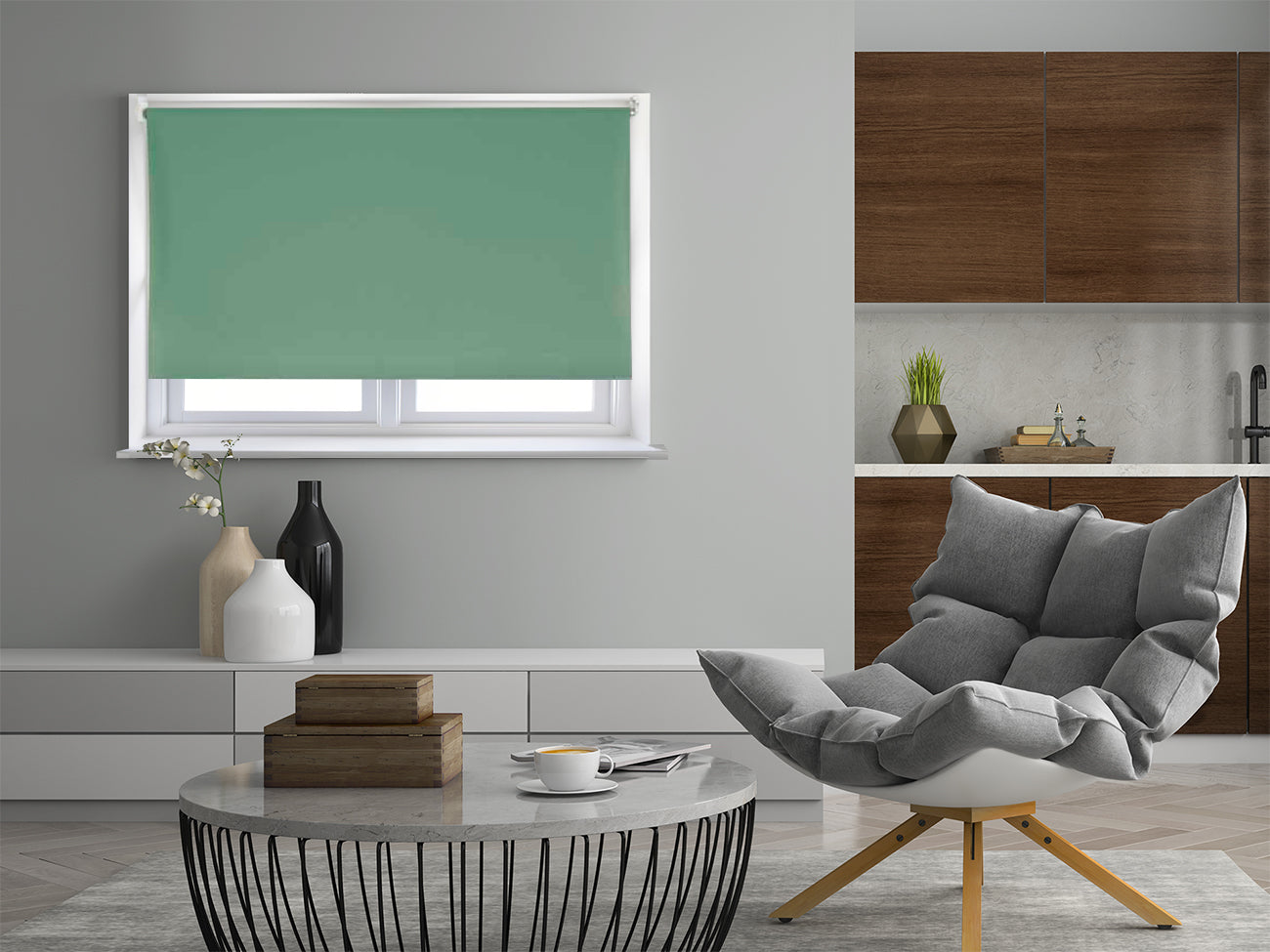 Speedy Blackout Roller Blind 60cm W x 175cm D Basil