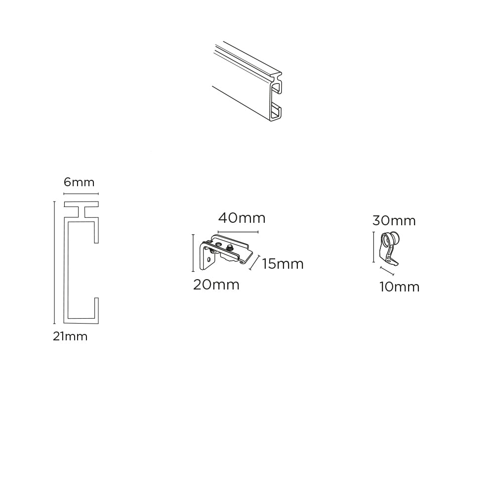 Speedy Fineline Aluminium Curtain Track 300cm Antique Brass