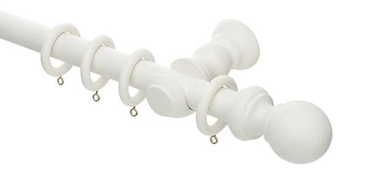 Honister 28mm Linen White Wood Pole Set 360cm
