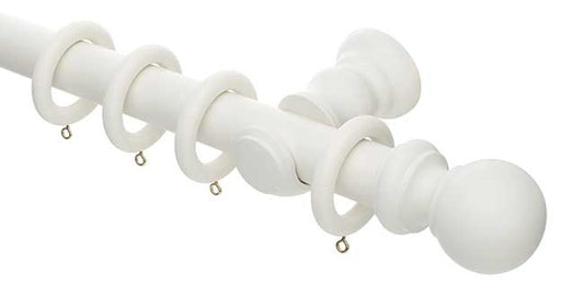 Honister 35mm Linen White Wood Pole Set 120cm