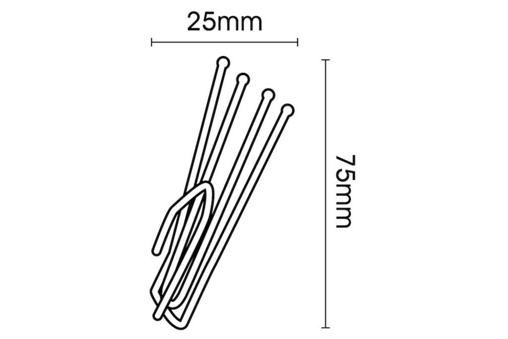 Steel/Zinc Short Neck Deep Pleat Hooks Pack of 10