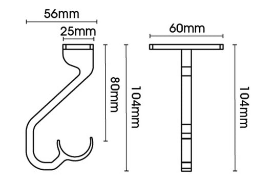 25mm Arc China White Ceiling Passing Bracket - single