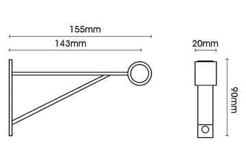 Artisan 16mm Classic Wrought Iron Extended Bracket
