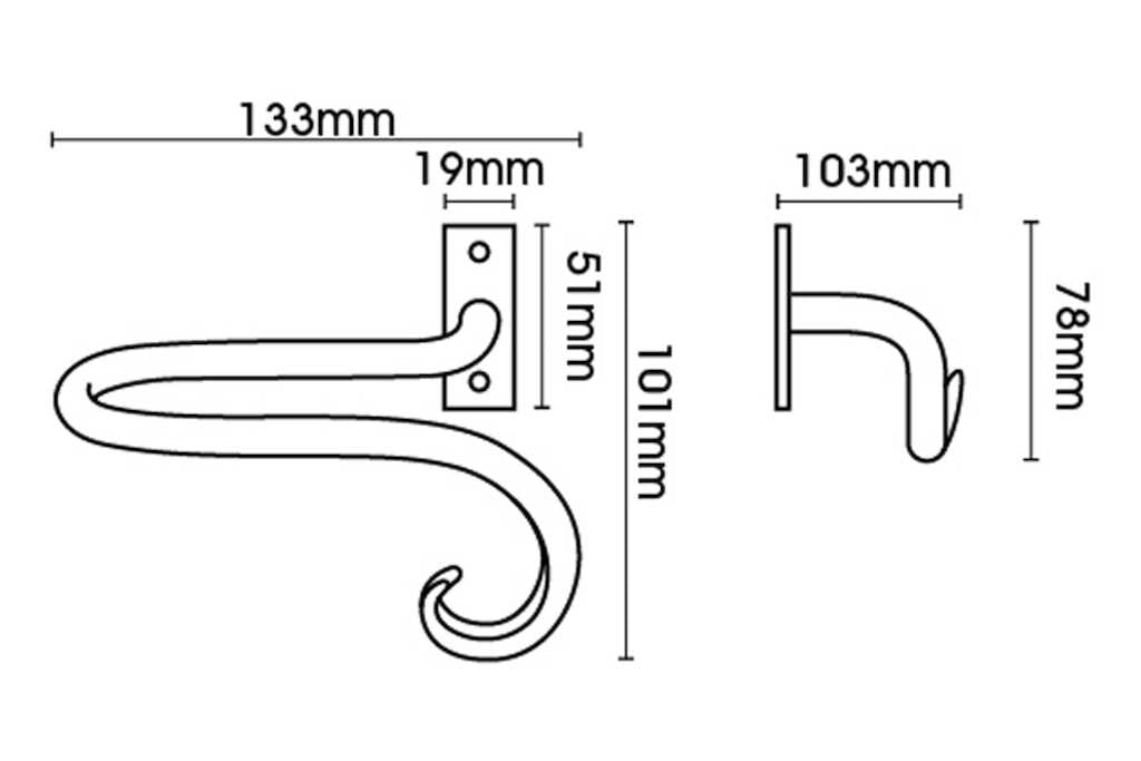 Artisan Classic Wrought Iron Regular Holdbacks Curl