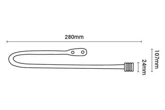 Neo Black Nickel Stud 280mm Holdbacks Pair