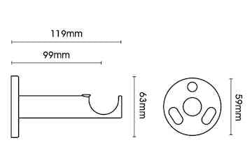 28mm Neo Ball Stainless Steel Eyelet Curtain Pole 300cm Cyl