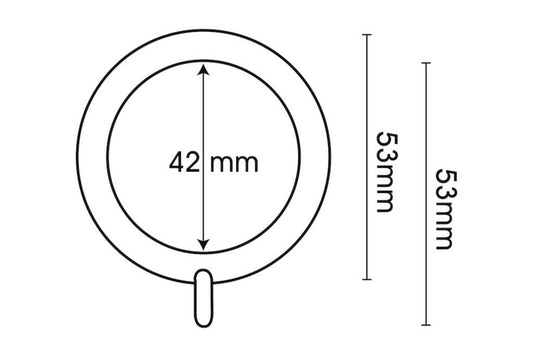 Neo Matt Black Curtain Rings - pack of 6 for 28mm dia pole