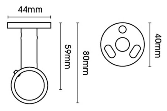 35mm Neo Black Nickel Ceiling Fix Bracket