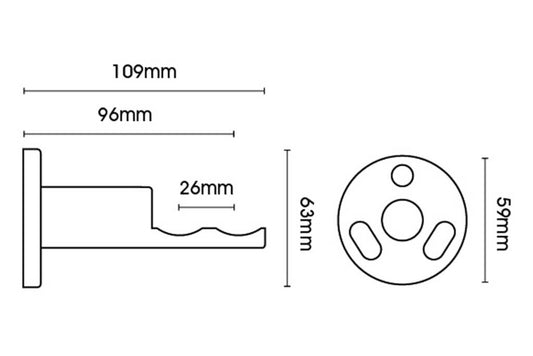 35mm Neo Black Nickel Passover Bracket