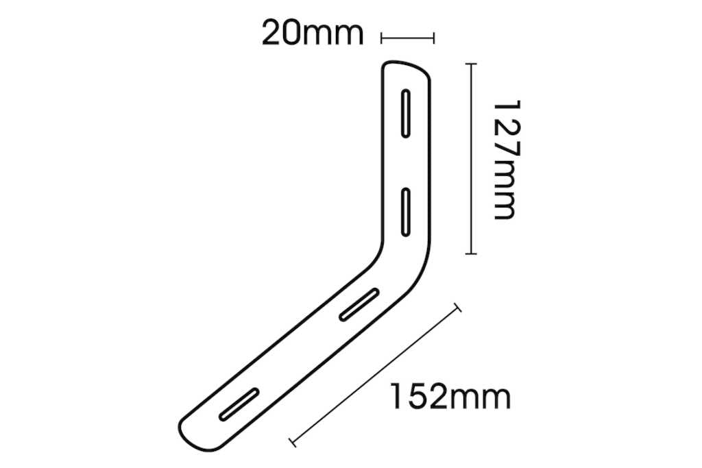 White Slotted Fluted Angle Brackets 152 x 127 x 20mm
