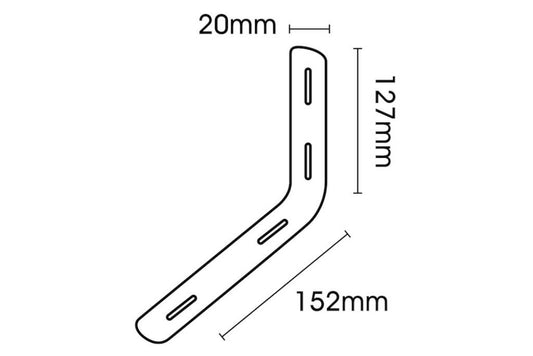 White Slotted Fluted Angle Brackets 152 x 127 x 20mm