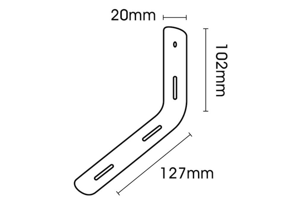 White Slotted Fluted Angle Brackets 127 x 102 x 20mm