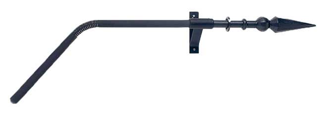 Artisan 16mm Classic Wrought Iron 300cm Black BAY Curtain Pole Ball and Spear