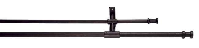 Artisan 16mm Classic Wrought Iron 200cm Black Double Curtain Pole Stopper