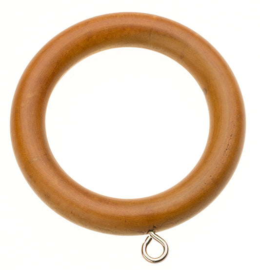 Swish Naturals Wooden Curtain Rings for 28mm dia pole - Antique Pine - Pack of 6