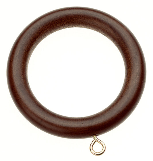 Swish Naturals Wooden Curtain Rings for 35mm dia pole - Dark Walnut - Pack of 12
