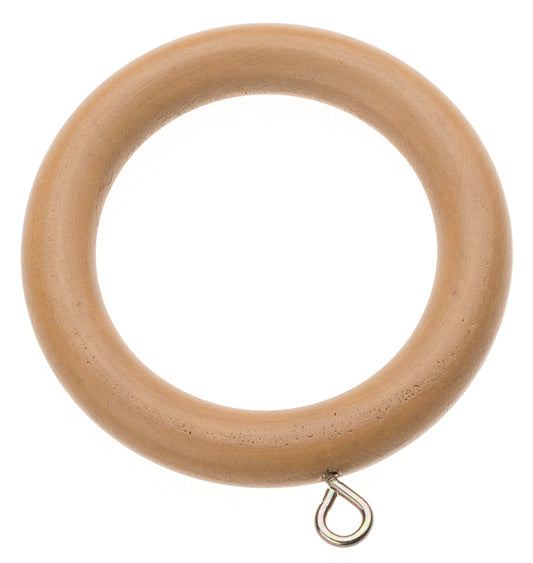Swish Naturals Wooden Curtain Rings for 28mm dia pole - Natural Oak - Pack of 12