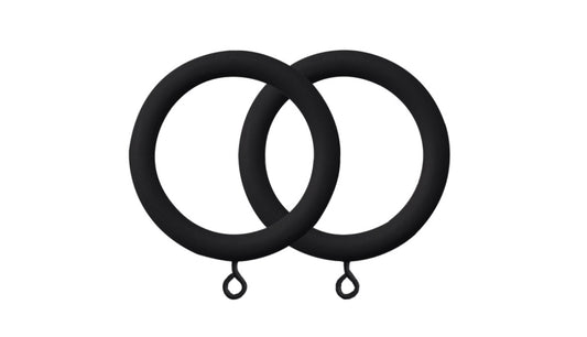Shore Curtain Rings for 35mm Pole Set - Black - Pack of 6