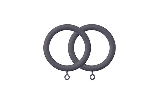 Shore Curtain Rings for 35mm Pole Set - Charcoal - Pack of 6