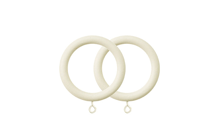 Shore Curtain Rings for 35mm Pole Set - Ghost - Pack of 6