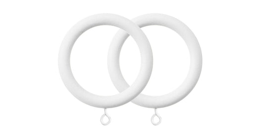 Shore Curtain Rings for 35mm Pole Set - White - Pack of 6