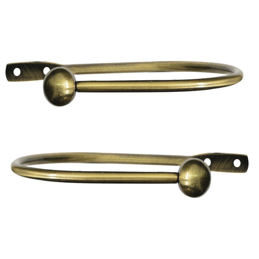 Jones Ball Hold Back Antique Brass - Pair